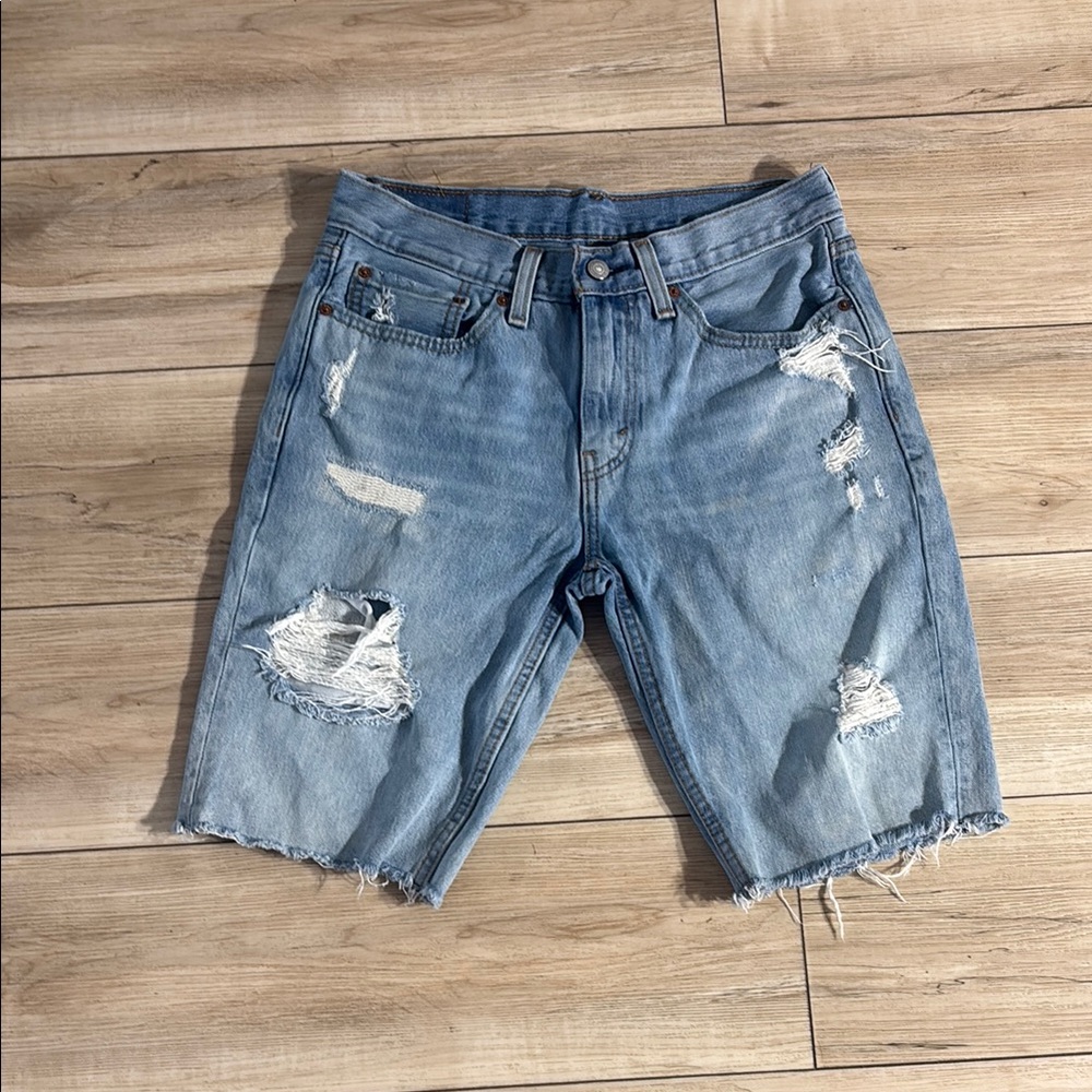 Levi's Blue Jean Shorts Distressed Cut-Off